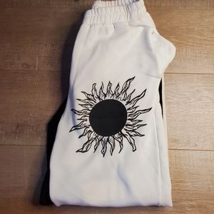 Black-and-white sweatpants